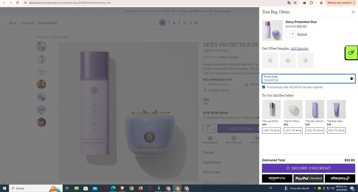 How to apply Tatcha coupon code